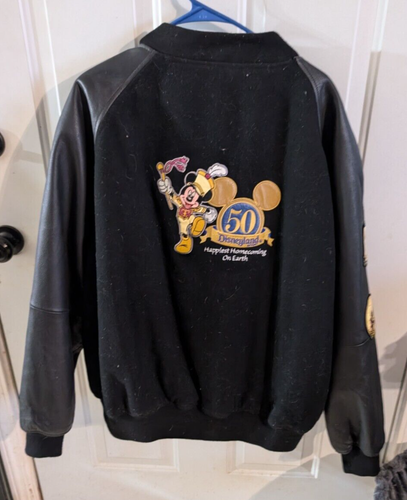 Disneyland 2005 50 aniversario chaqueta universitaria negra cuero/lana talla XXXL - Imagen 2 de 17