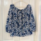 Jones New York White & Blue Blouse – Size L