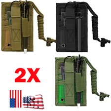 2PC Tactical ID Card Holders Hook Loop Patch Badge Organizer - Neck Lanyard US