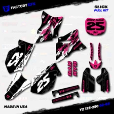 White & Pink Slick Graphic Kit fits Yamaha Yz125 Yz250 02-05 Plates YZ 125 250