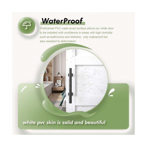 Double 32 White Barn Door (64 barn Door)with 11ft Hardware kit inlcuded - Picture 3 of 9