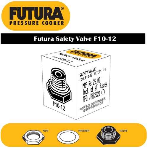 Hawkins Futura Pressure Cooker Safety Valve F10-12 For 2L - 9L Hard Anodised - Afbeelding 1 van 3