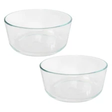Pyrex 7203 Simply Store 7-Cup Round Clear Glass Food Storage Bowl (2-Pack)