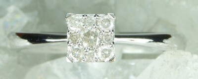 NEW Genuine Solid 9CT White Gold Natural Diamond Engagement Ring   I 1/2 - P 1/2