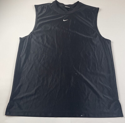 Vintage Nike Mini Center Swoosh Sleeveless Basketball T Shirt Size