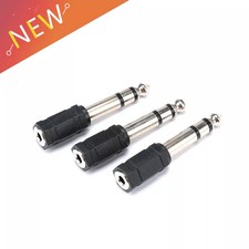 3Pcs 6.35mm Mono Plug to 3.5mm Stereo Jack Audio Converter Adapter