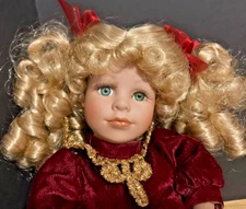 Collectable Doll Animated Fine Bisque Porcelain Plays “What Child Is This” Works