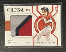 2021 National Treasures Colossal Materials Holo Gold /25 Bobby Dalbec Rookie RC