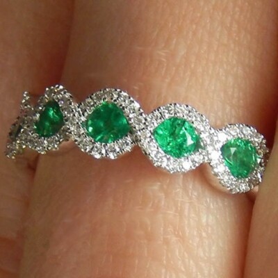 Wunderschöner 925er Silber gefüllter Ring Kubik Zirkon Damen Hochzeit Schmuck Geschenk Gr. 6-10