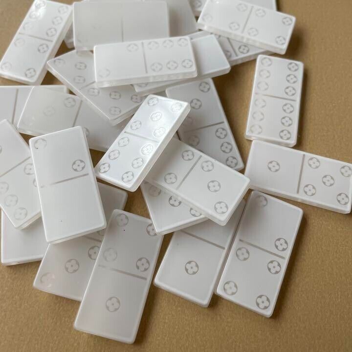 LOUIS VUITTON Travel Domino Set 28 pc. Clear White Monogram case