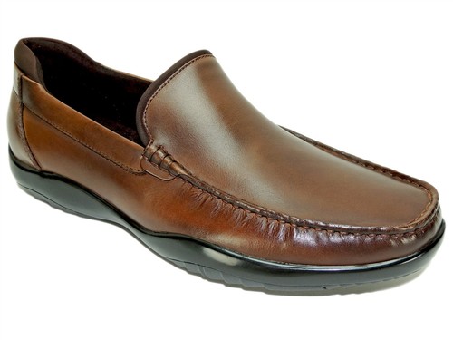 Kenneth Cole New York Men's Brown Leather Motion Flex Driver Loafers