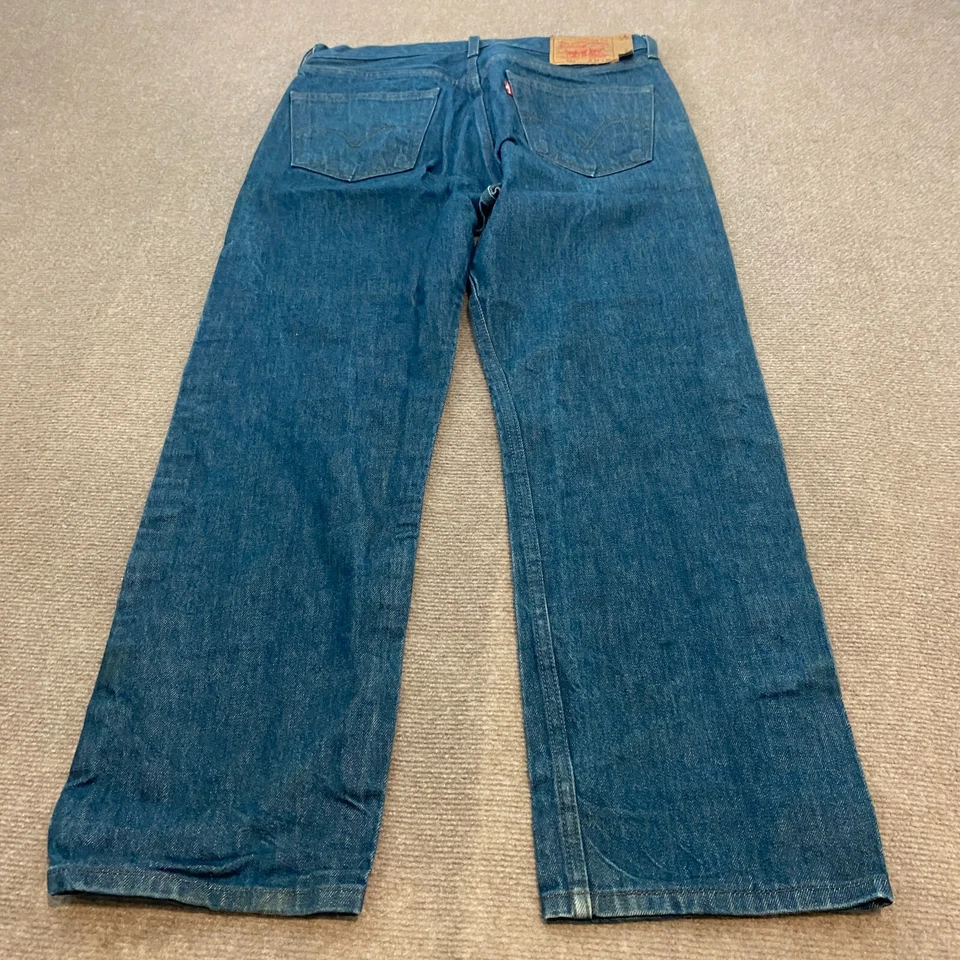vtg Levi's 501 Jeans Mens 34 Fits 33x30 Blue Denim Distressed Straight y2k - Image 3 of 4