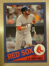 2020 TOPPS #85-16 JD MARTINEZ 35TH ANNIVERSARY 1985 RETRO BLUE PARALLEL RED SOX