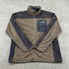Mountain Hardwear Jacket Men XL Brown Fleece Full Zip Toasty Twill Polar Sweater