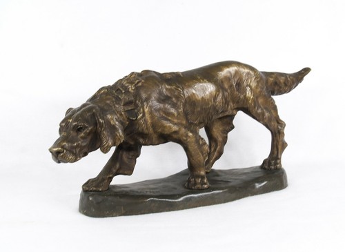Thomas Francois Cartier (French, 1879 - 1943) Hunt Dog Bronze Sculpture Signed - Picture 2 of 12