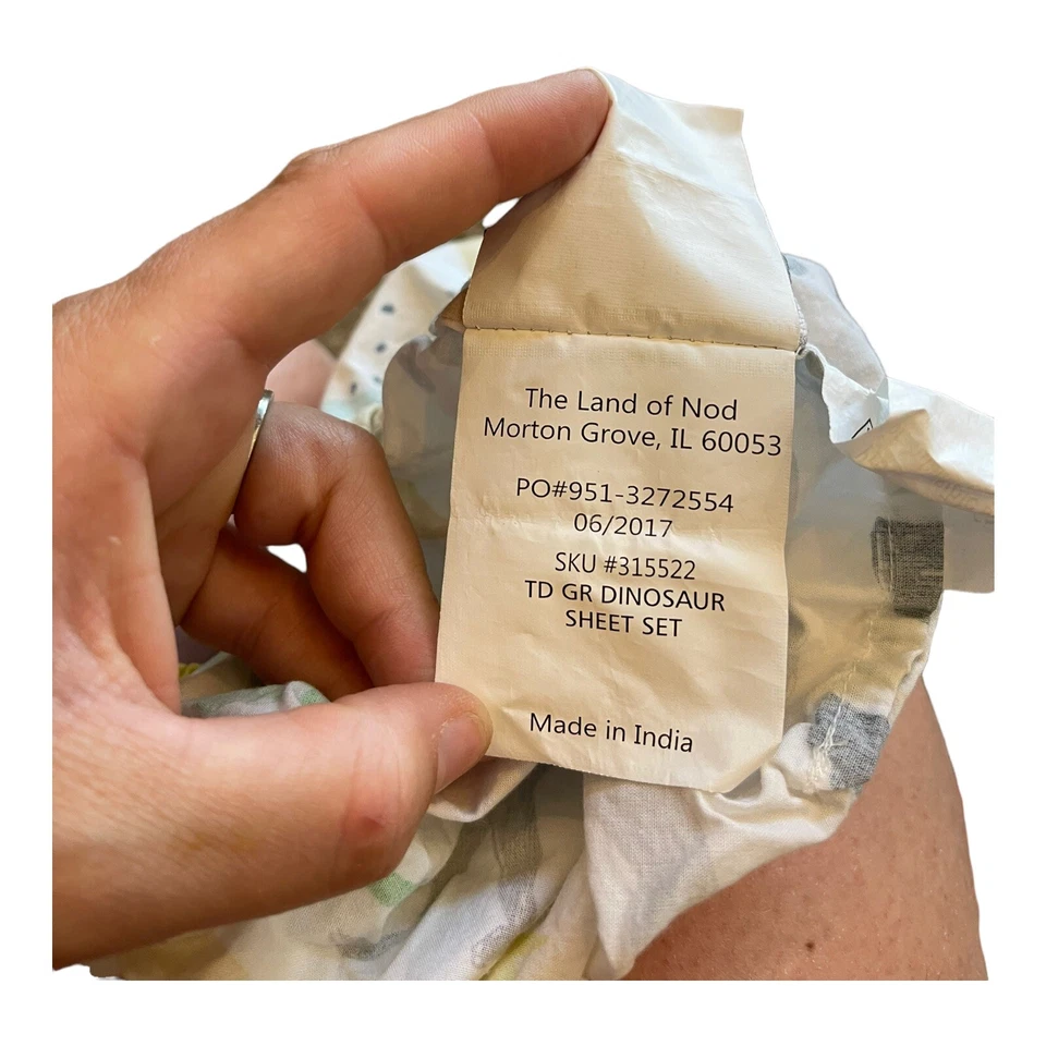 Land of Nod Dinosaur Fitted Toddler Baby Crib sheet HTF - Image 4 of 4