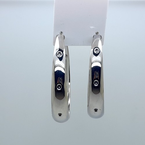 Orecchini moda moderni 2,65 pollici extra large tono argento cerchio largo leggeri - Foto 5 di 9