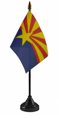Arizona Tisch Schreibtisch Flagge 6'' x 4'' mit Stange U.S. State USA American America