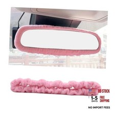Car Rearview Mirror Cover, Auto Interior Elastic Comfortable Rear View Pink