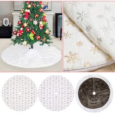 Tree Base Cover Round Plush Christmas Tree Skirt 1 Meter Xmas Holiday Decoration