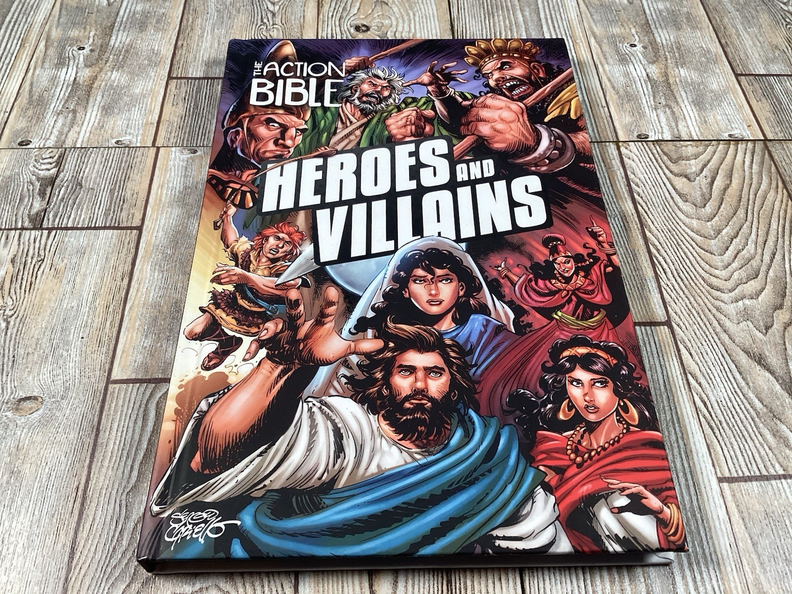 The Action Bible Heroes And Villians Hardback Book - Sergio Cariello Illustrated