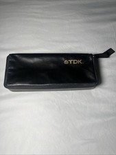 Vintage 1980s TDK 15 Cassette Tape Plastic Storage Holder W/ Soft Carrying Case