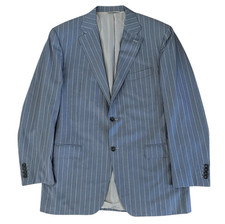 Canali Exclusive Collection Wool Super 150’s Men's Gray Striped Blazer 44L L