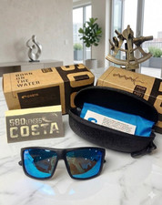 NEW IN BOX Costa Rinconcito 580p Polarized Sunglasses Black/Blue