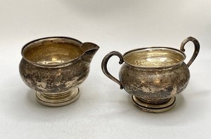 Fisher Sterling Silver Weighted Creamer and Sugar Set 2pc Vintage Model 705