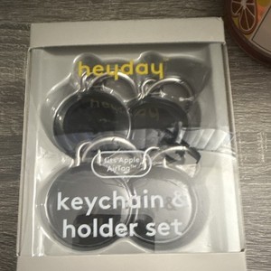 heyday Keychain & Holder Set for Apple AirTag, Black