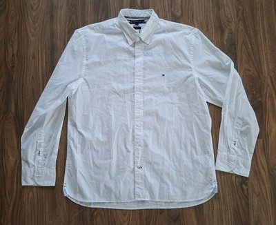 Tommy Hilfiger men's shirt size XXL white long sleeve 100% cotton New