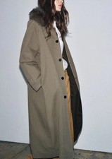 ZARA NUEVO GABARDINA REVERSIBLE MUJER CUADROS ZW COLL VERDE Talla M 3811/250/527