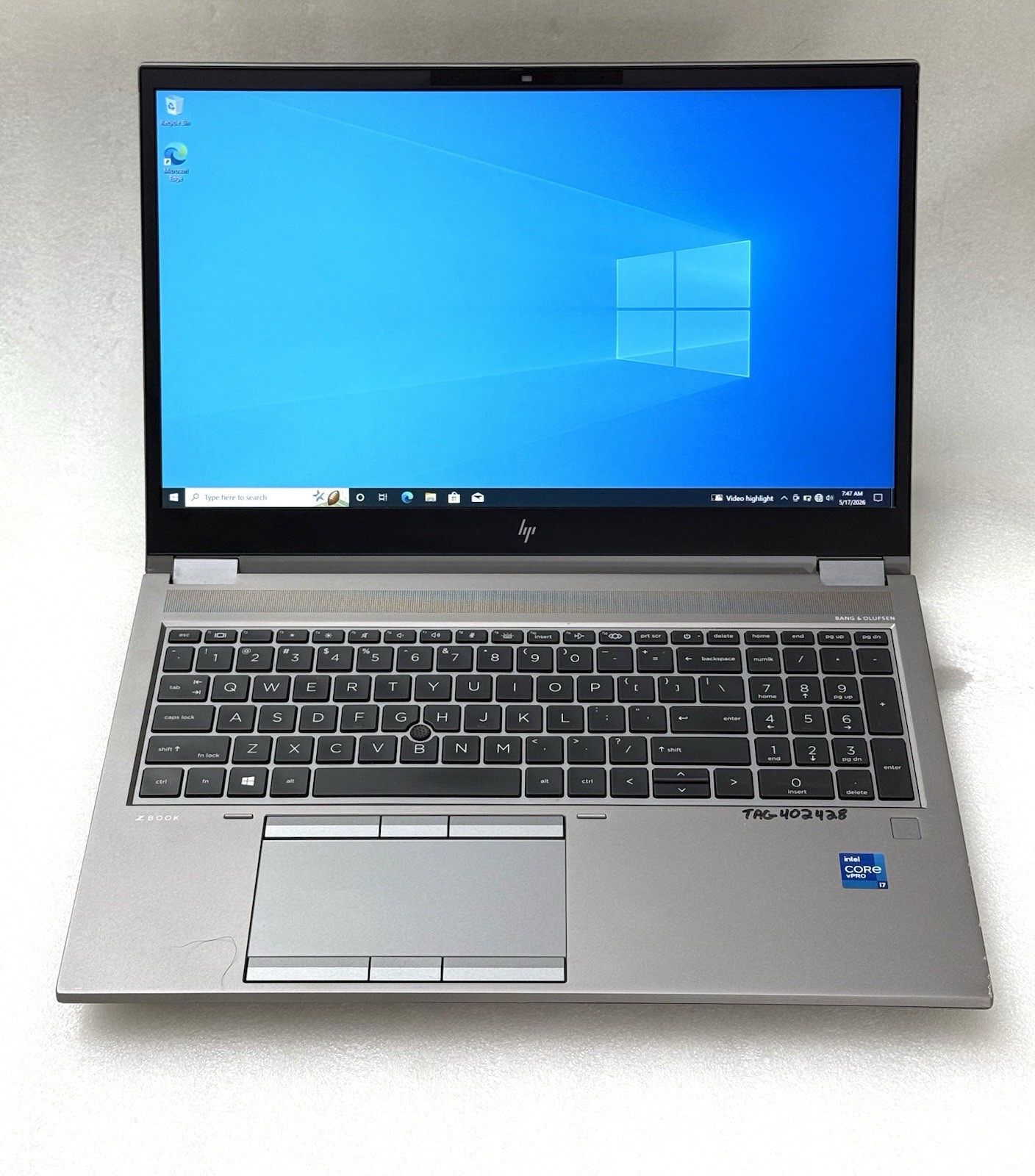 HP Zbook, 15.6-Inch Laptop, with Intel Core i7-11850H, 512 GB SSD (Solid State Drive), Windows 10 Pro