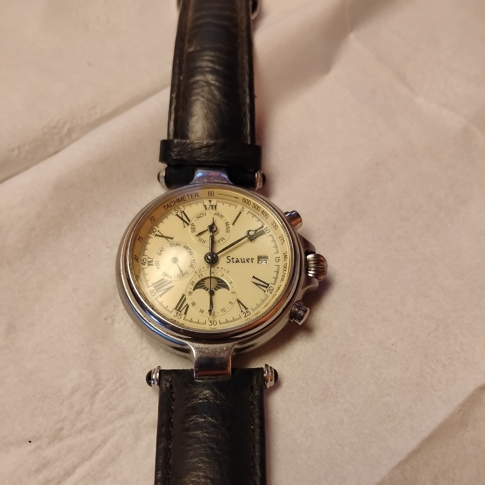 Stauer Automatic Moon Phase With Tachmeter Water … - image 2