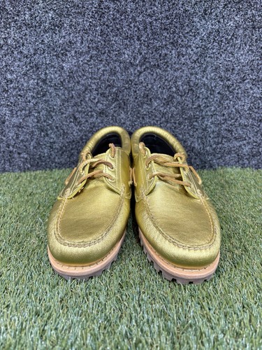 Timberland Women’s Size 9 Gold Leather Boat Shoes Noreen 3 Eye Metallic A5NDV - Picture 3 of 9