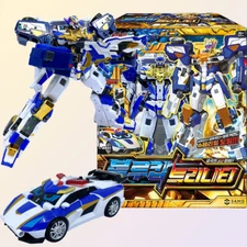 Metal Cardbot S Bluecop Trinity Police Car Transformer Robot Toy 2025
