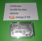 SEXY! Brunette Princess - 1 troy oz .999 Fine Silver Colorized Bar COA # /100