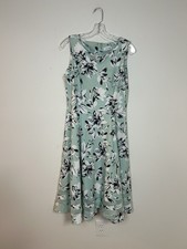 Calvin Klein Floral A-Line Dress Mint Green Sleeveless Size 10 NWT
