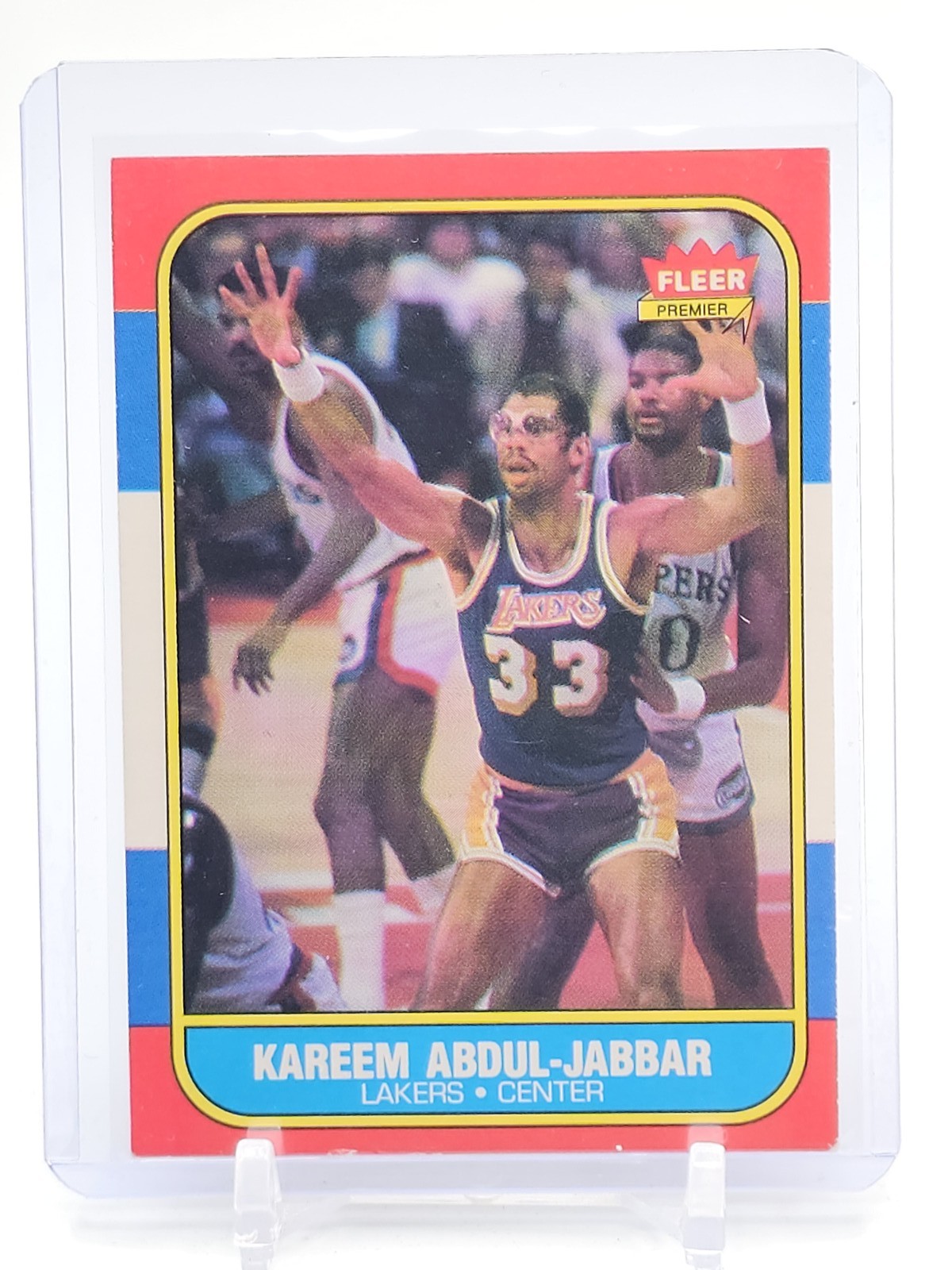 KAREEM ABDUL-JABBAR 1986-87 FLEER BASKETBALL #1 LOS ANGELES LAKERS Q6830