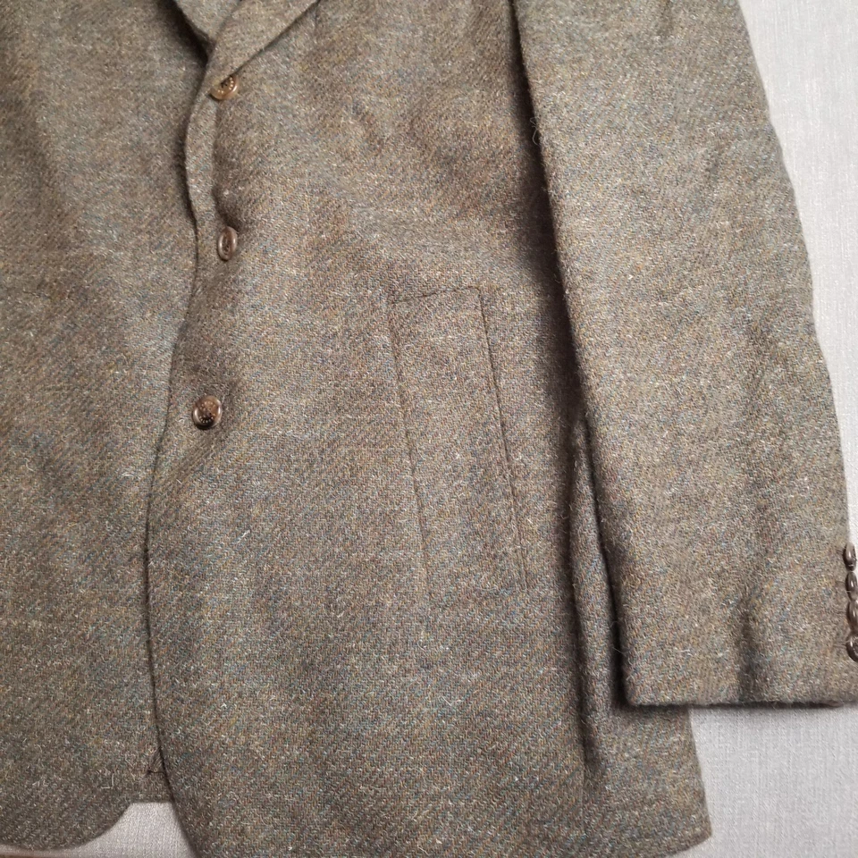 Robert Talbott Tweed Blazer Sport Coat Wool Three Button Double Vent Sz M - Image 3 of 4