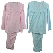 Ladies Long Fleece Top & Bottom Sleep Wear Nightwear Pyjamas Pjs 10-24