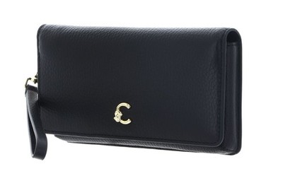 COCCINELLE C-Me Envelopes Grained Leather Geldbörse Clutch Noir schwarz Neu