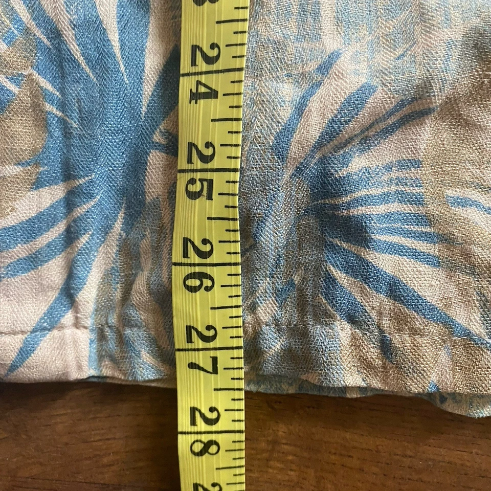 Camisa para hombre Margaritaville manga corta hawaiana floral seda mezcla lino talla L Foto 4 de 4