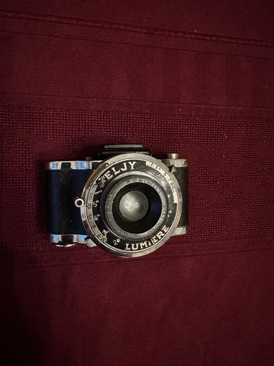 ANCIEN ET RARE Appareil Photo Miniature Eljy Lumiere Gainage Rouge - Lypar 1:3.5 EUR 90,00