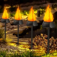 ANMEIX SOLAR CHRISTMAS LIGHTS OUTDOOR UPGRADED SOLAR TORCH LIGHTS 4 PACK BLACK