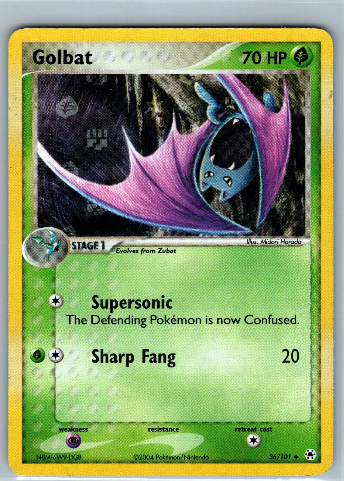 Pokemon Card - Golbat 36/101  - Reverse Holo Uncommon Hidden Legends