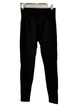 H M Sports Black Ribbed Leggings Size S W26  L26  Womens