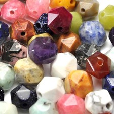 Faceted Nugget Star Cut Semi-precious Gemstone Beads for Jewellery Making 8 mm