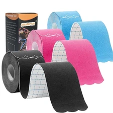 Kinesiology Tape Pro Athletic Sports (3 Rolls,60 Precut Strips) Waterproof Br...