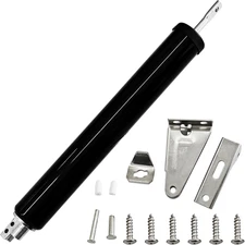Adjustable Heavy-Duty Pneumatic Door Closer Kit for Screen Doors - Black